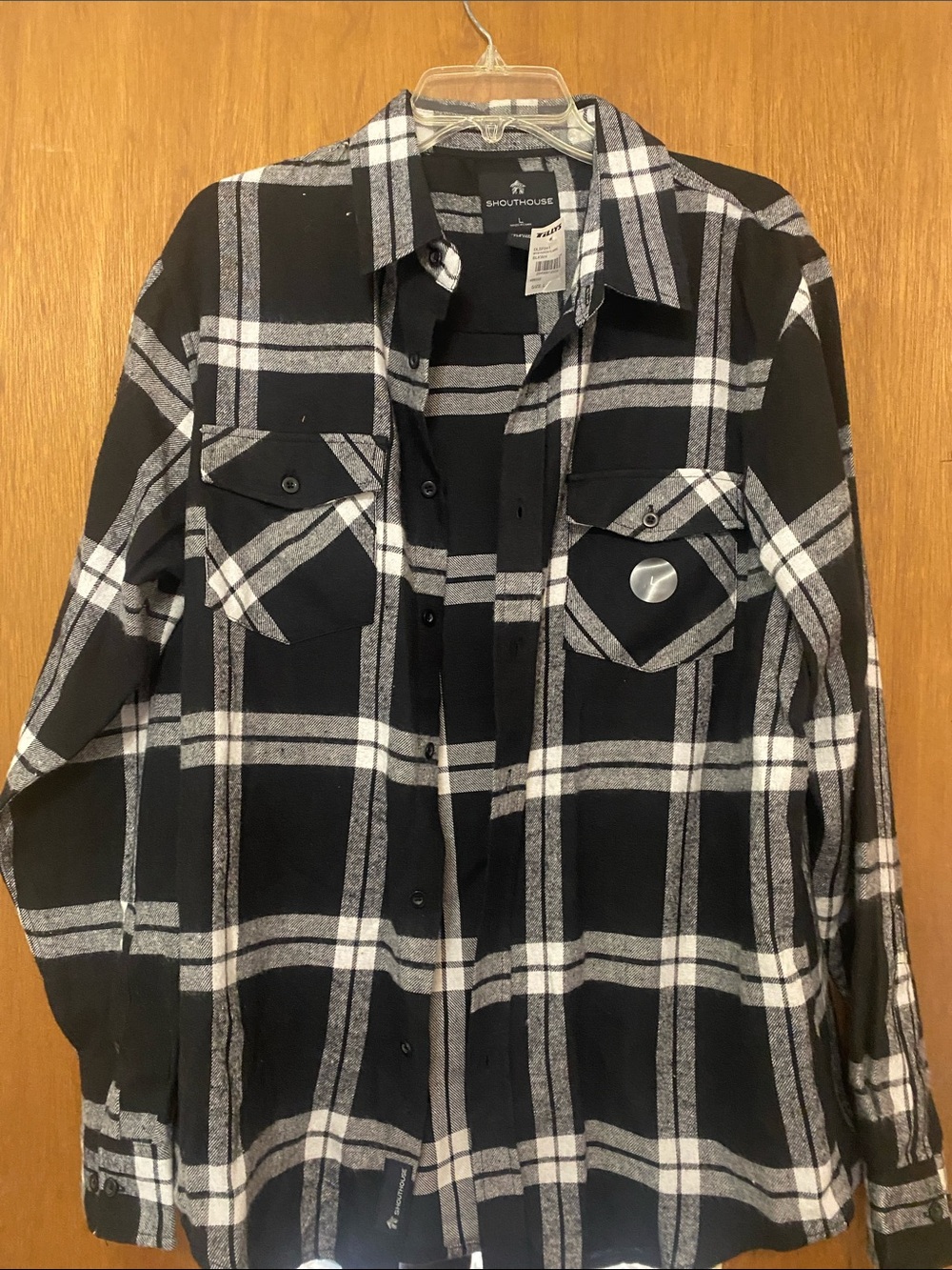 Men’s Black & White Plaid Shirt